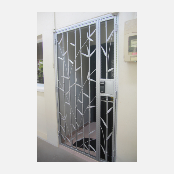 Bamboo Silver Wrought Iron HDB Gate