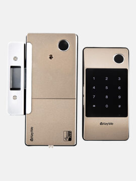 Keywe-Damian-Gold-Dual-Fingerprint-Gate-Lock-(Keypad)