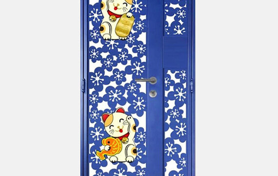 Lucky Cat Katoon Kato 3D Gate 3×7 Feet Blue