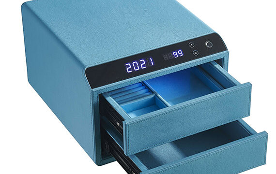 NIKAWA Feramo Leather Smart Safe box- Sky Blue