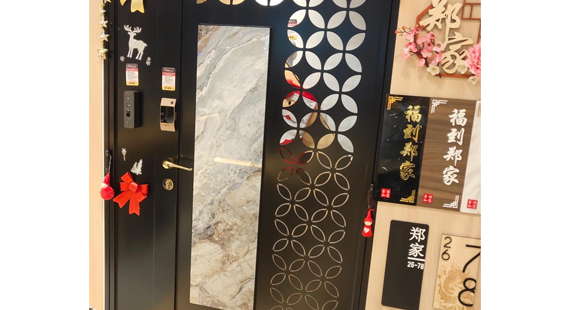 4×7 Feet Kato Marble Gate with Designer Mortise Handle