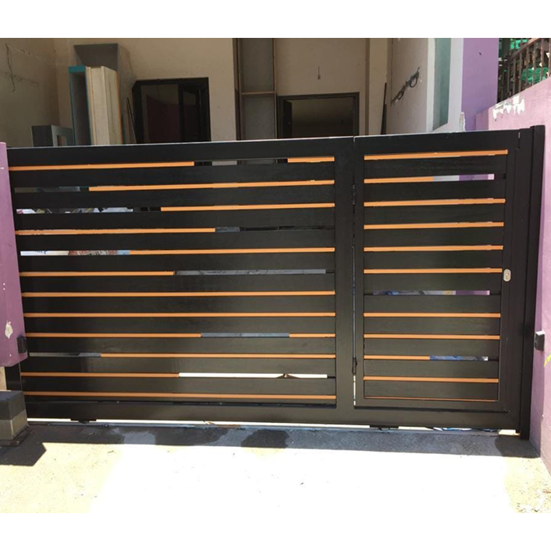 Aluminium Wood with Mild Steel Gate